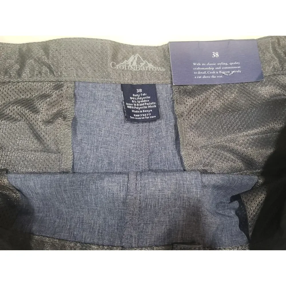 Croft & Borrow Blue Stretch Fabric Quick Dry Light Weight Shorts BNWT | Size 38